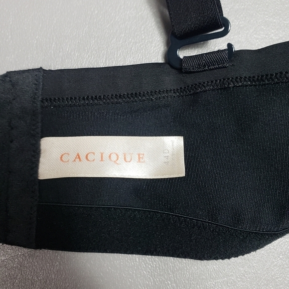 Cacique solid black bra with underwire women's plus size 44D - Picture 6 of 8